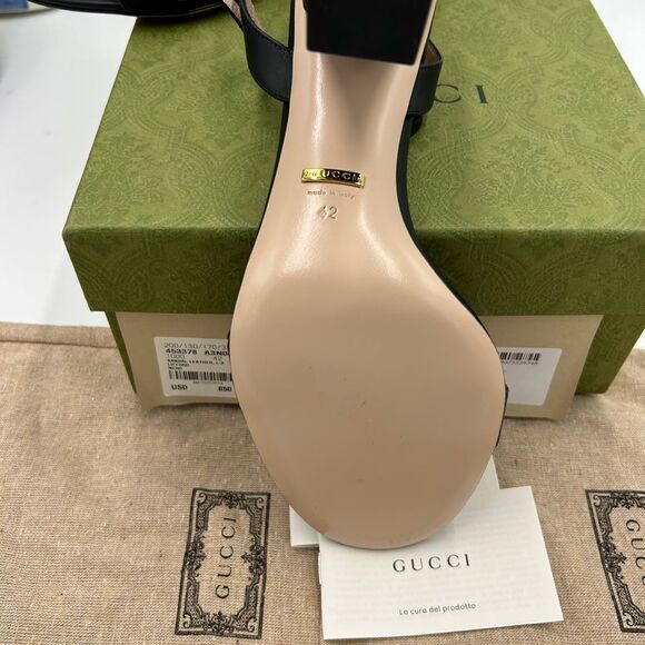 Women's Gucci GG Marmont, Block , heel strap sandals,105 cm size 42 made Italy - Picture 6 of 12